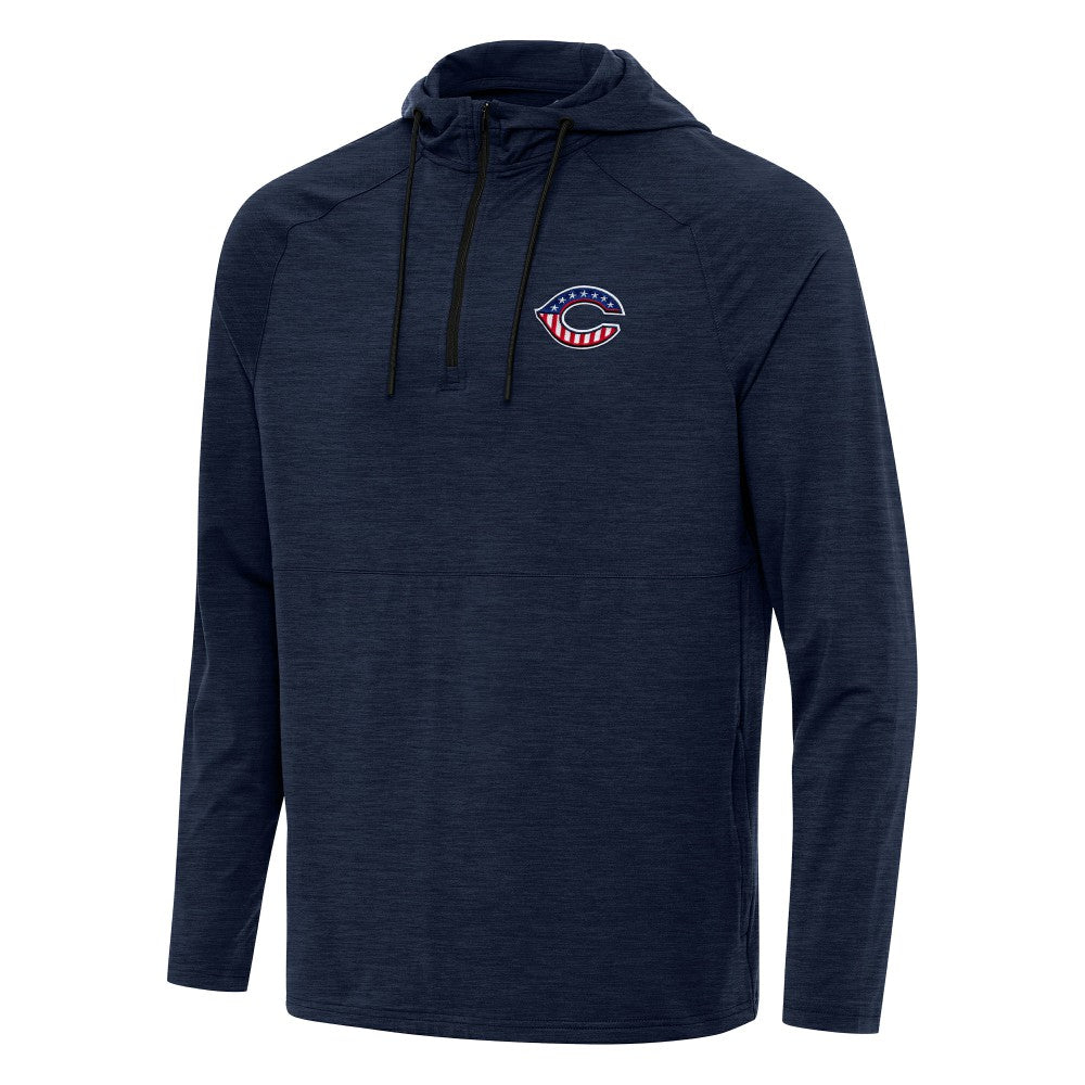 Cincinnati Reds Antigua Spikes Stars and Stripes Team Logo Quarter-Zip Pullover Hoodie - MLB Hoodies