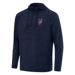 New York Mets Antigua Spikes Stars and Stripes Team Logo Quarter-Zip Pullover Hoodie - MLB Hoodies