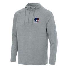 Milwaukee Brewers Antigua Spikes Stars and Stripes Team Logo Quarter-Zip Pullover Hoodie - MLB Hoodies