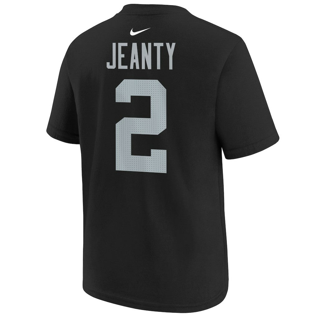 Las Vegas Raiders Ashton Jeanty  Youth 2025 NFL Draft First Round Pick Name & Number T-Shirt | NFL Sale