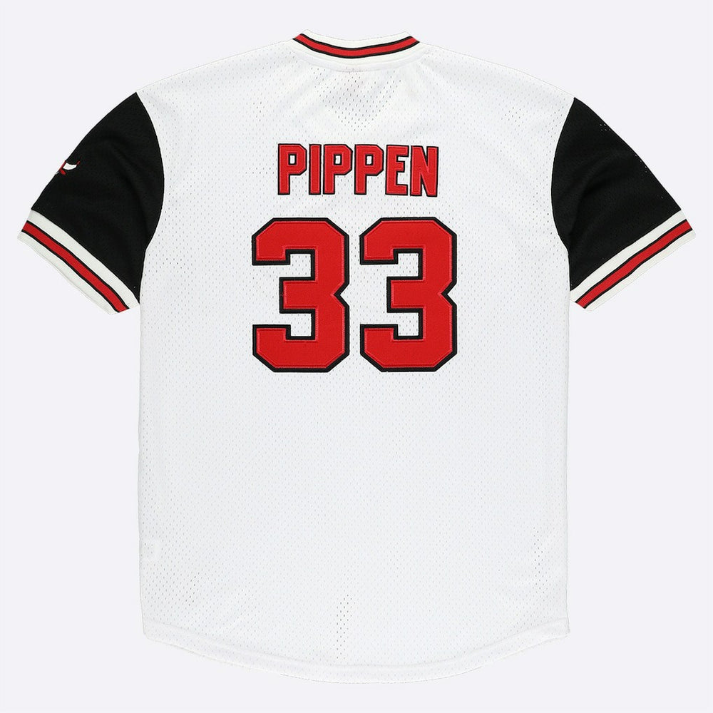 White Scottie Pippen Chicago Bulls Player Mesh V-Neck Shirt sale | NBA