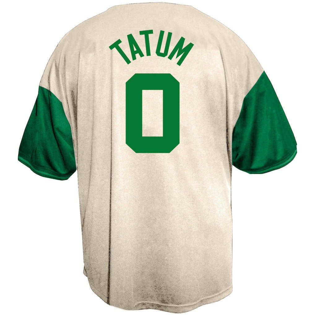 Cream Jayson Tatum Boston Celtics Baseball Jersey | NBA