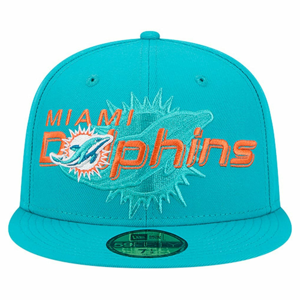 Miami Dolphins Overlap Wordmark 59FIFTY Fitted Hat | NFL Online