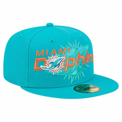 Miami Dolphins Overlap Wordmark 59FIFTY Fitted Hat | NFL Online