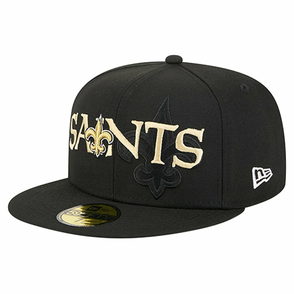 New Orleans Saints Overlap Wordmark 59FIFTY Fitted Hat | NFL New
