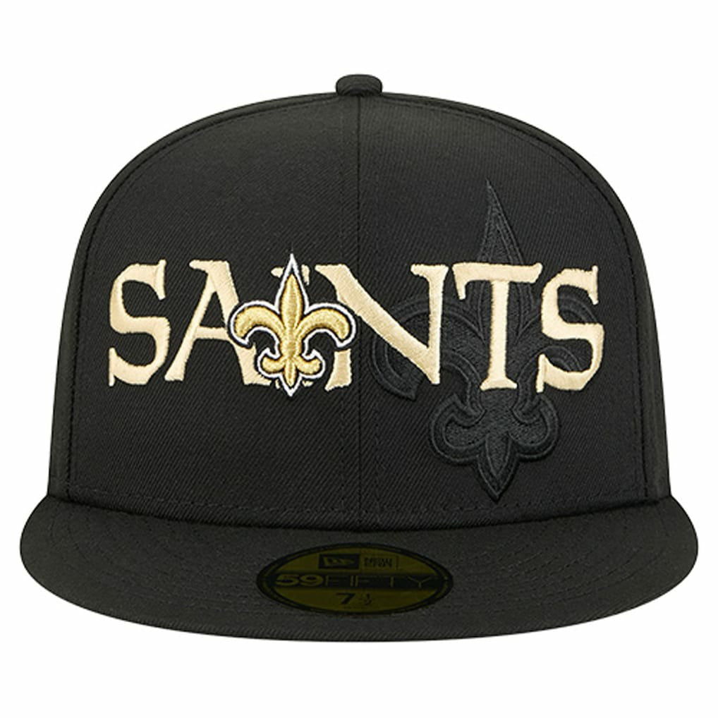 New Orleans Saints Overlap Wordmark 59FIFTY Fitted Hat | NFL New