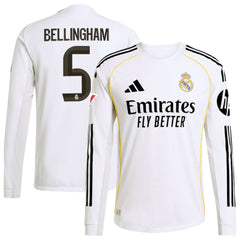 Jude Bellingham Real Madrid 2025/26 Home Long Sleeve Jersey