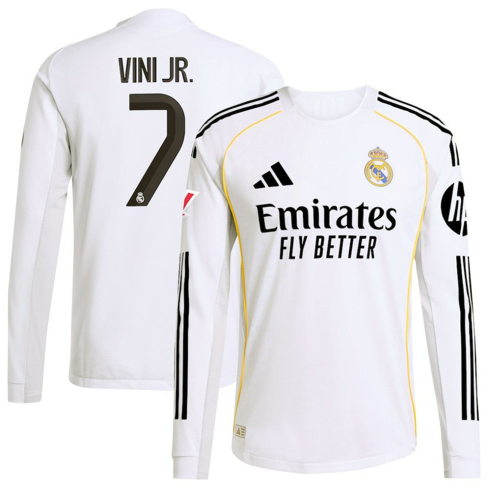 Vini Jr. Real Madrid 2025/26 Home Long Sleeve Jersey