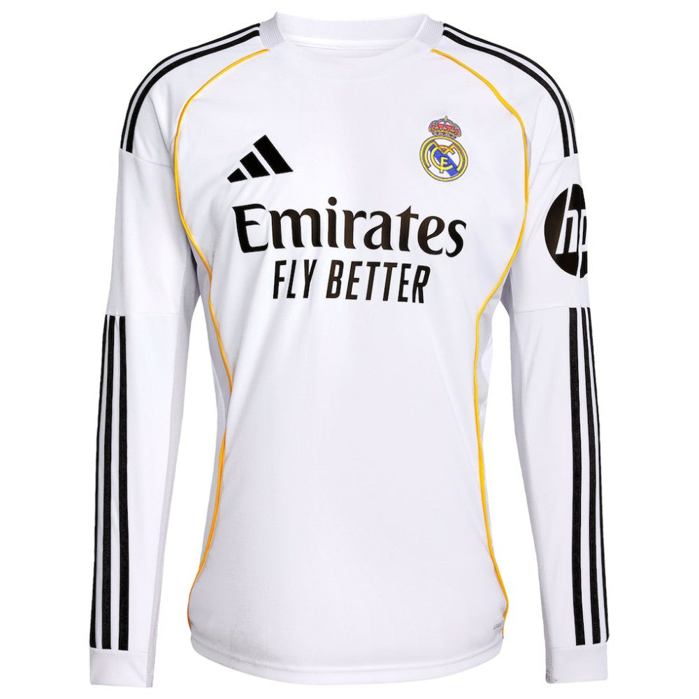 Jude Bellingham Real Madrid 2025/26 Home Replica Long Sleeve Jersey