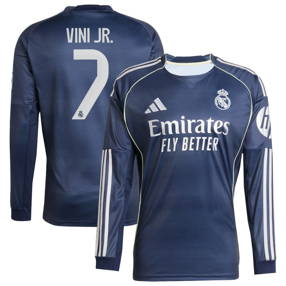 Vini Jr. Real Madrid 2025/26 Home Long Sleeve Replica Player Jersey