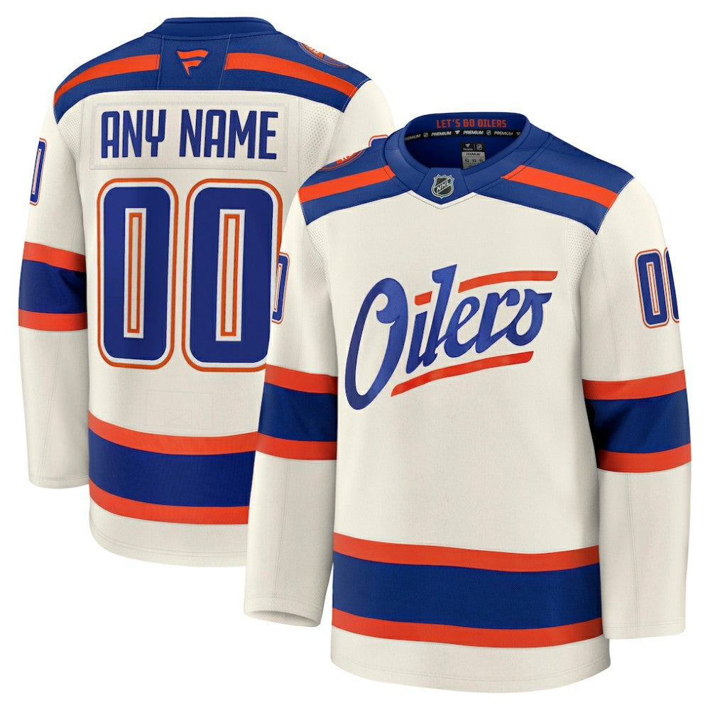 Edmonton Oilers Fanatics Alternate Premium Custom Jersey -  NHL Jerseys