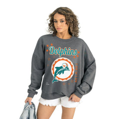 Miami Dolphins Gameday Couture Women's Ready to Rumble Premium Fleece Pullover Sweatshirt | NFL Discount