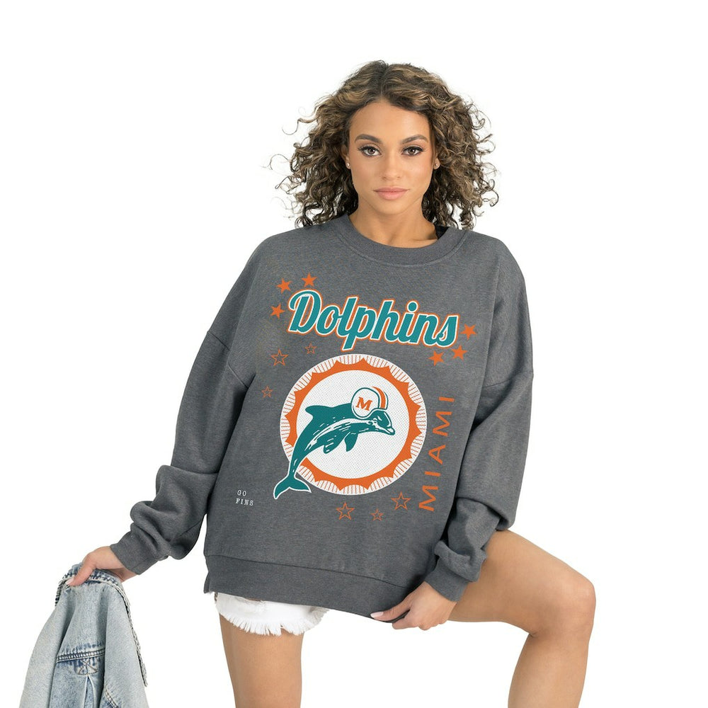 Miami Dolphins Gameday Couture Women's Ready to Rumble Premium Fleece Pullover Sweatshirt | NFL Discount
