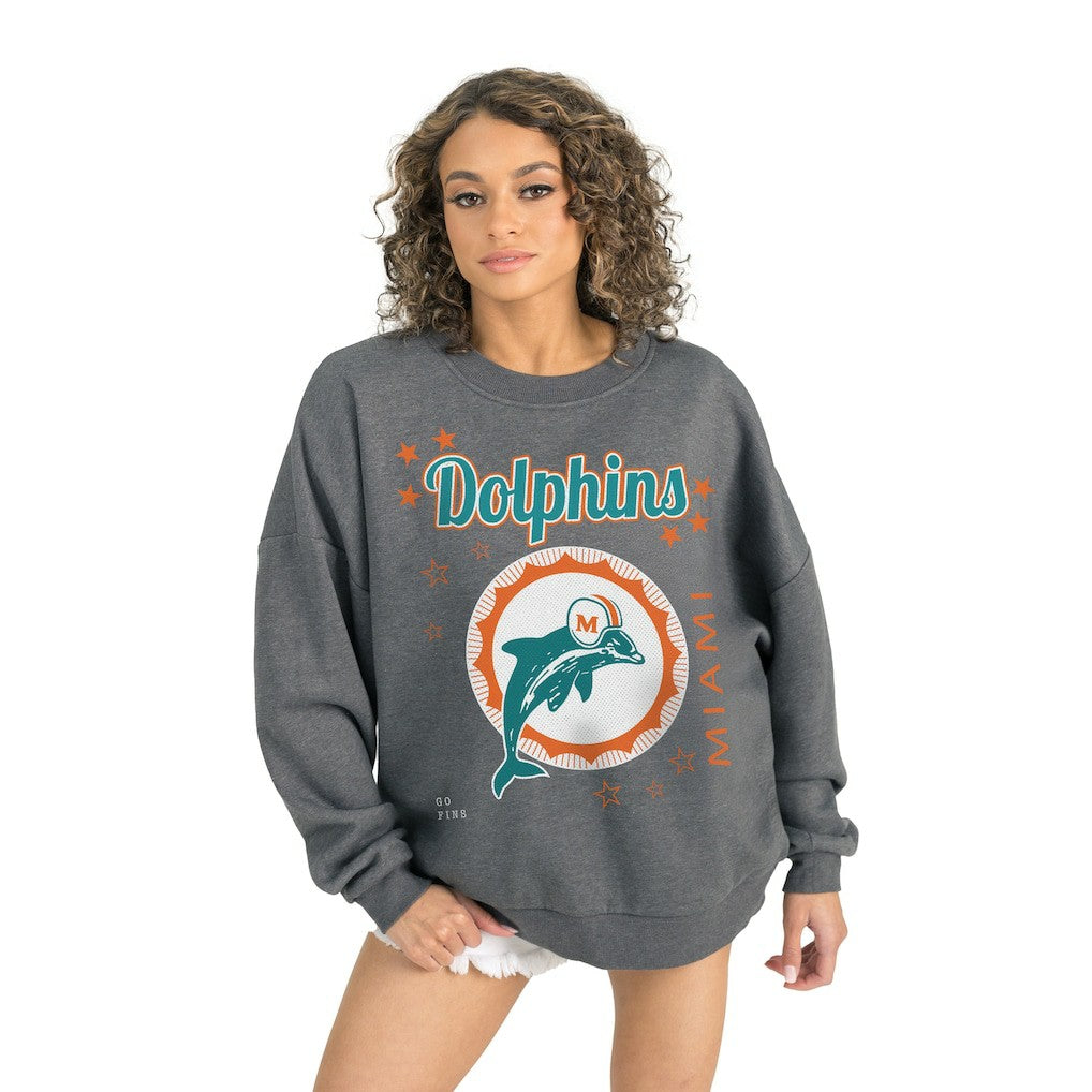 Miami Dolphins Gameday Couture Women's Ready to Rumble Premium Fleece Pullover Sweatshirt | NFL Discount