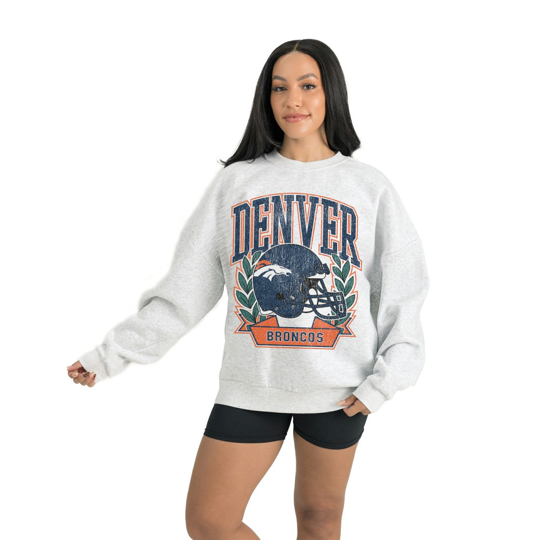 Denver Broncos Gameday Couture Women's Heritage Premium Fleece Pullover Sweatshirt | NFL New