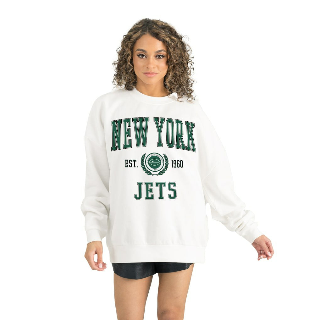 New York Jets Gameday Couture Women's Timeless Triumph Premium Fleece Pullover Sweatshirt | NFL On sale