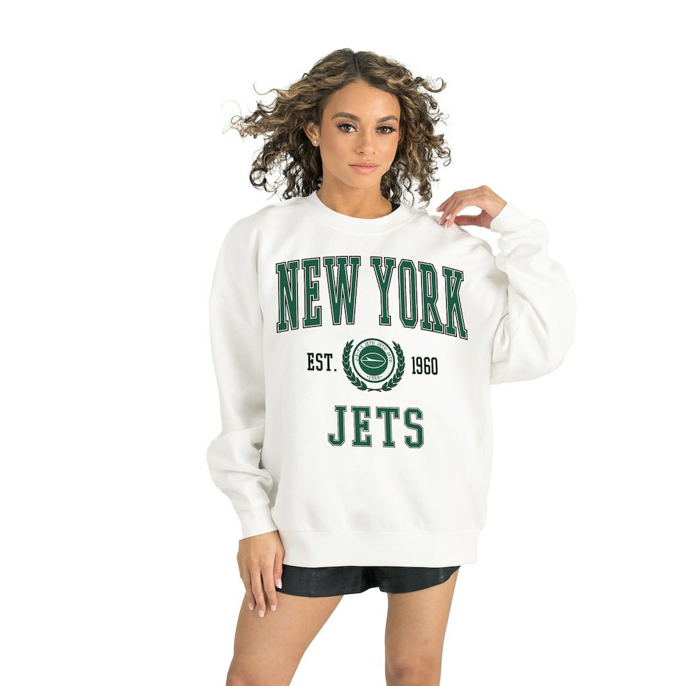 New York Jets Gameday Couture Women's Timeless Triumph Premium Fleece Pullover Sweatshirt | NFL On sale