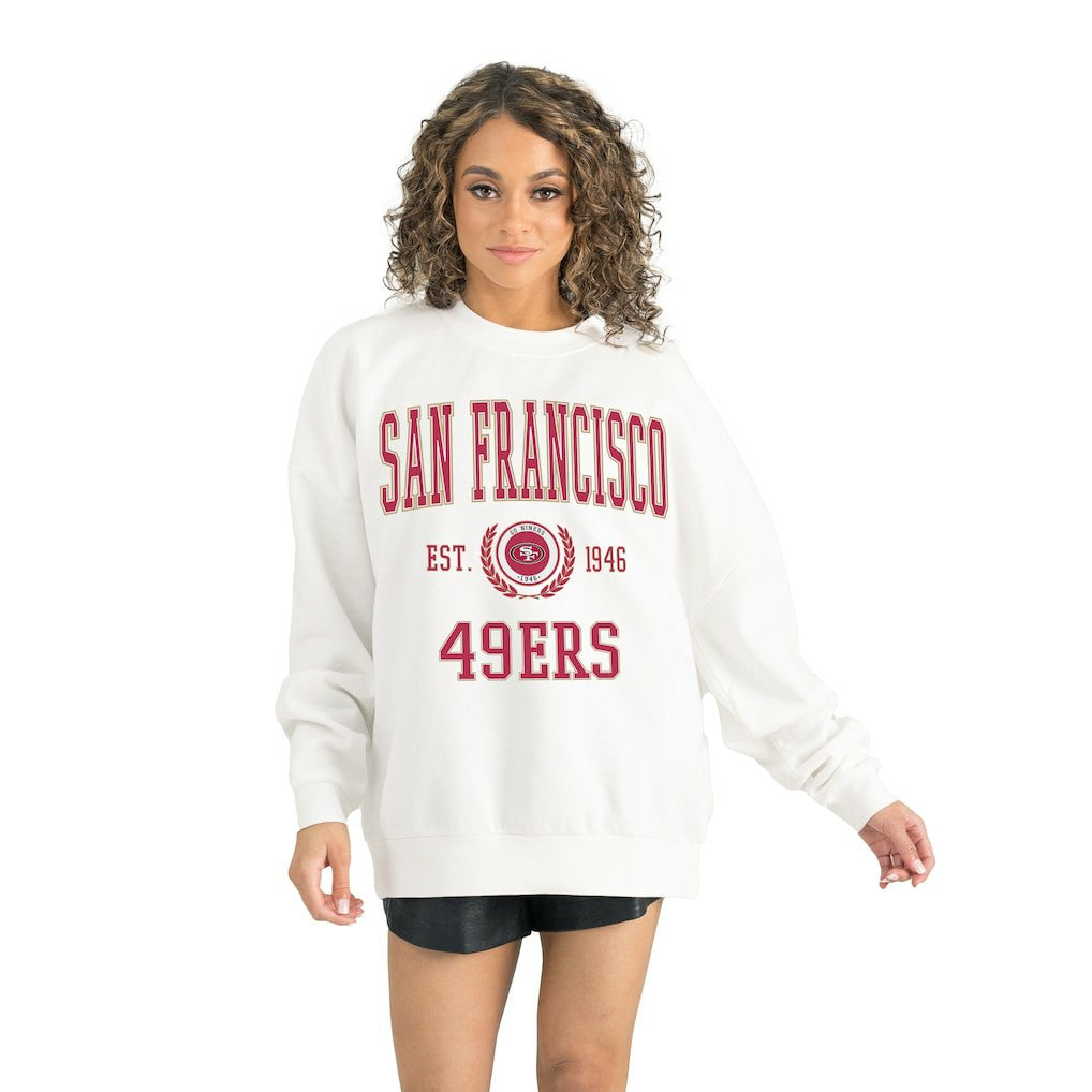 San Francisco 49ers Gameday Couture Women's Timeless Triumph Premium Fleece Pullover Sweatshirt | NFL Near me