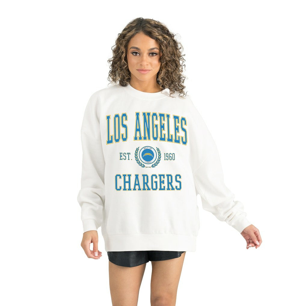 Los Angeles Chargers Gameday Couture Women's Timeless Triumph Premium Fleece Pullover Sweatshirt | NFL Discount