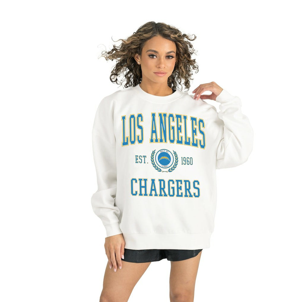 Los Angeles Chargers Gameday Couture Women's Timeless Triumph Premium Fleece Pullover Sweatshirt | NFL Discount