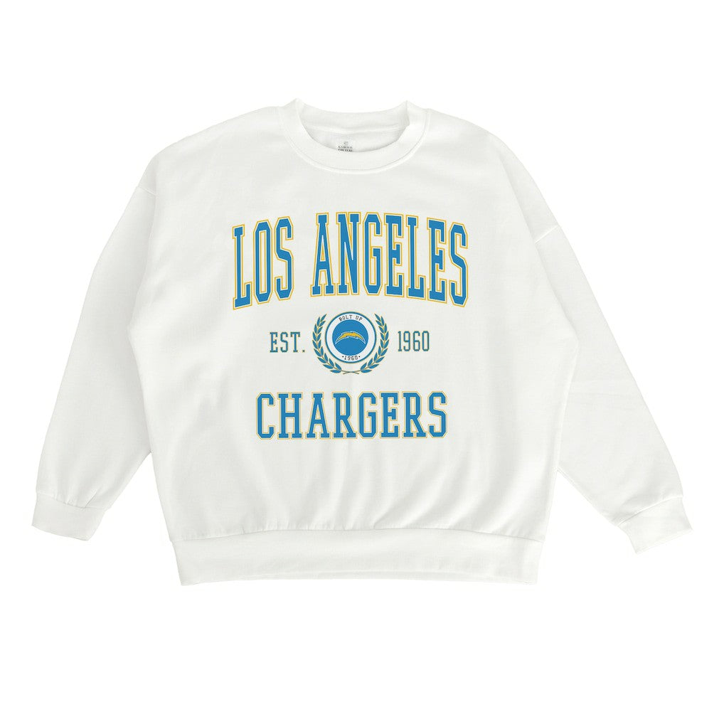 Los Angeles Chargers Gameday Couture Women's Timeless Triumph Premium Fleece Pullover Sweatshirt | NFL Discount