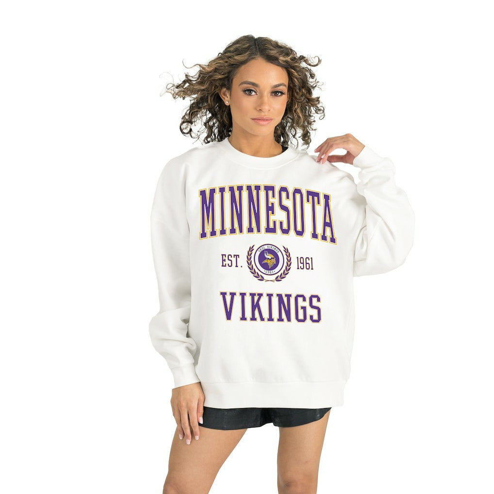 Minnesota Vikings Gameday Couture Women's Timeless Triumph Premium Fleece Pullover Sweatshirt | NFL New