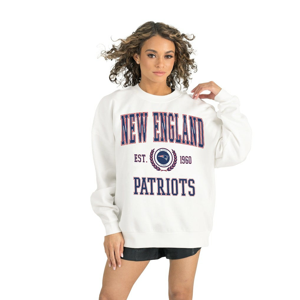 New England Patriots Gameday Couture Women's Timeless Triumph Premium Fleece Pullover Sweatshirt | NFL On sale