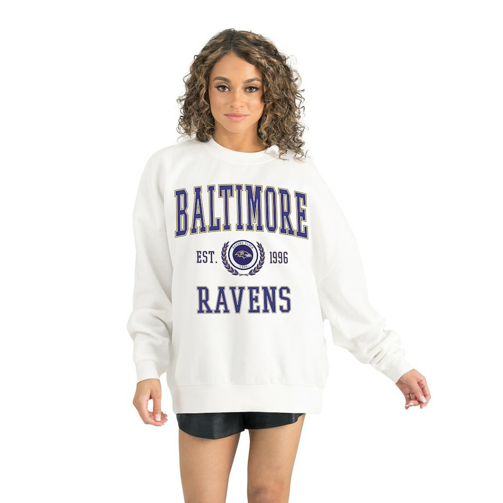 Baltimore Ravens Gameday Couture Women's Timeless Triumph Premium Fleece Pullover Sweatshirt | NFL New