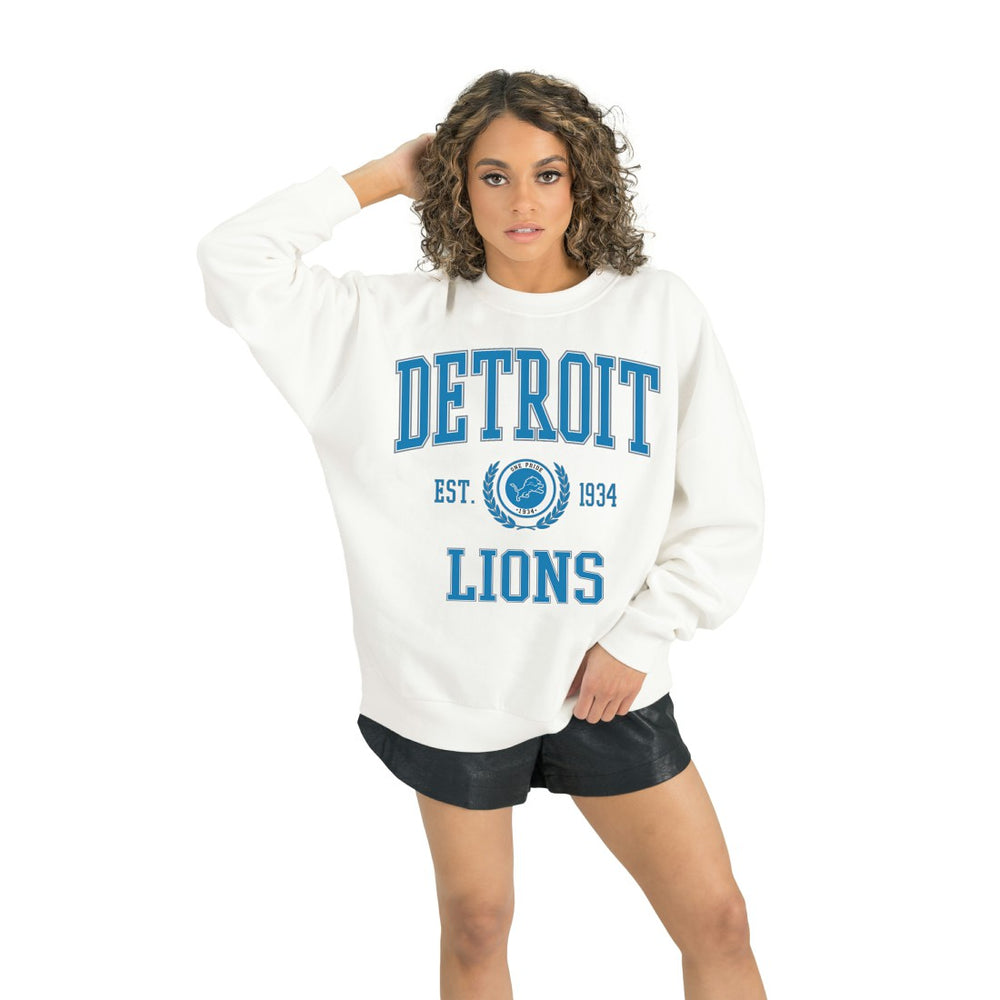 Detroit Lions Gameday Couture Women's Timeless Triumph Premium Fleece Pullover Sweatshirt | NFL US