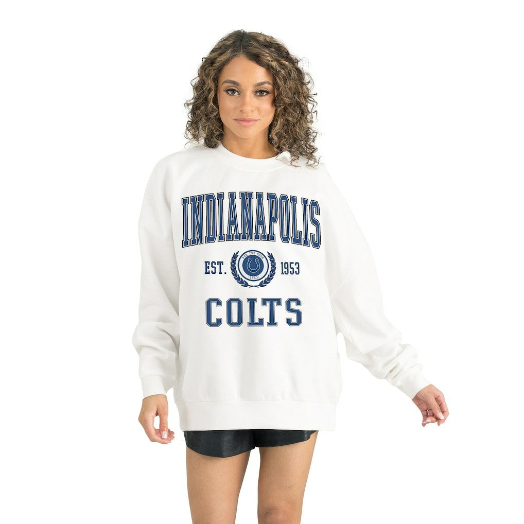 Indianapolis Colts Gameday Couture Women's Timeless Triumph Premium Fleece Pullover Sweatshirt | NFL On sale
