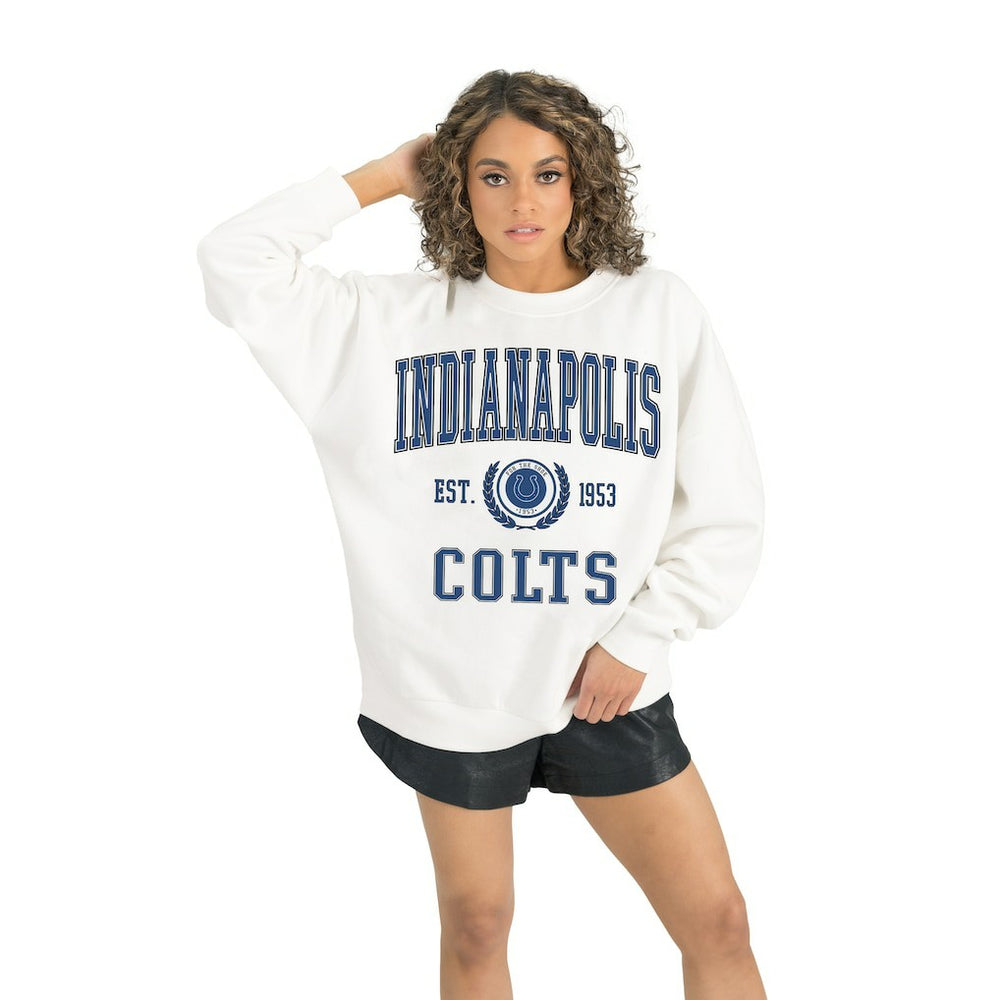 Indianapolis Colts Gameday Couture Women's Timeless Triumph Premium Fleece Pullover Sweatshirt | NFL On sale
