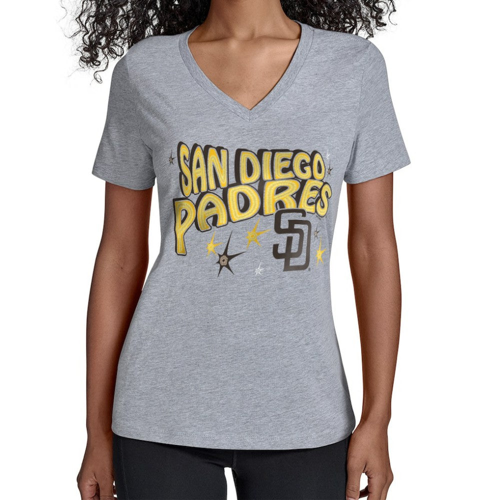 San Diego Padres Starter Women's Fireworks V-Neck T-Shirt - MLB T-shirts