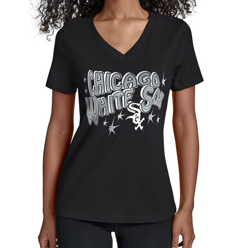 Chicago White Sox Starter Women's Fireworks V-Neck T-Shirt - MLB T-shirts