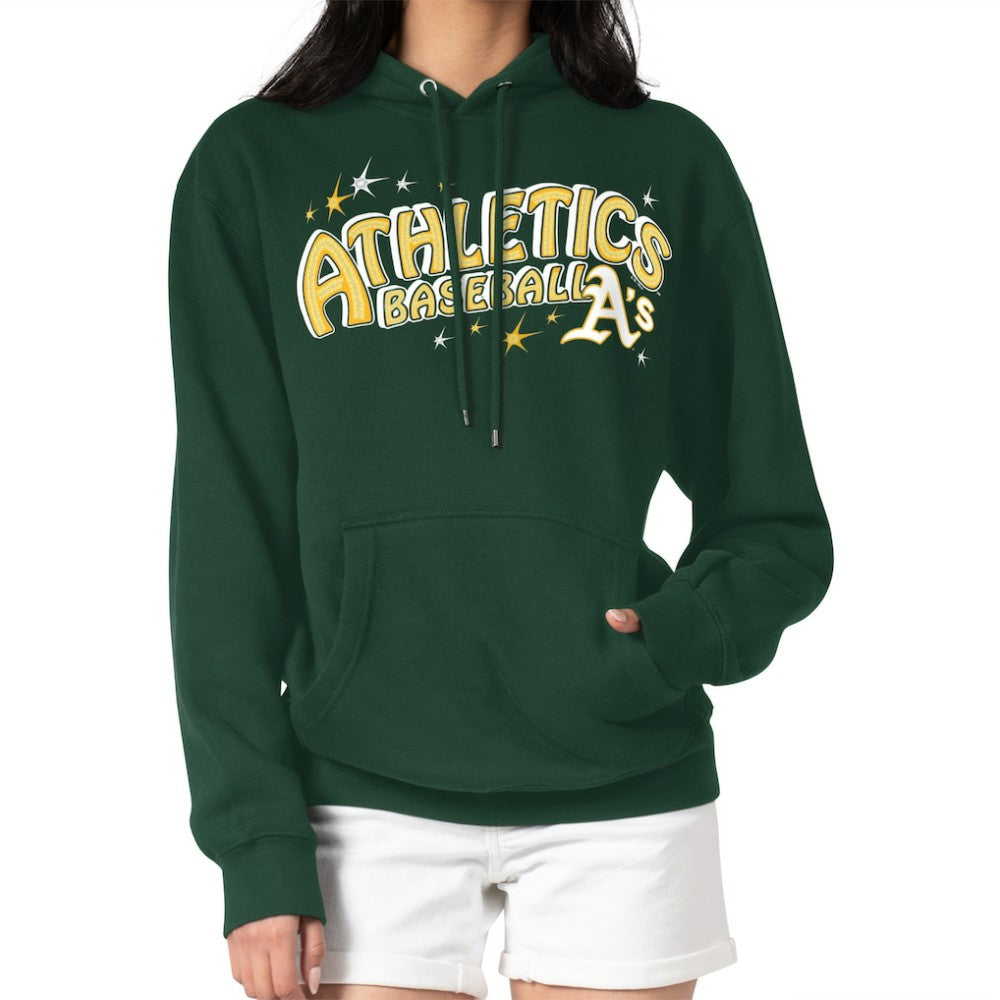 Athletics Starter Women's Fireworks Fleece Tri-Blend Pullover Hoodie - MLB Hoodies