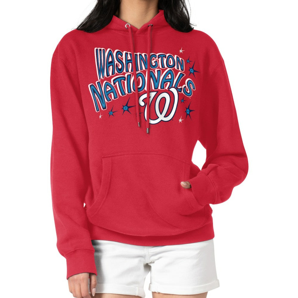 Washington Nationals Starter Women's Fireworks Fleece Tri-Blend Pullover Hoodie - MLB Hoodies