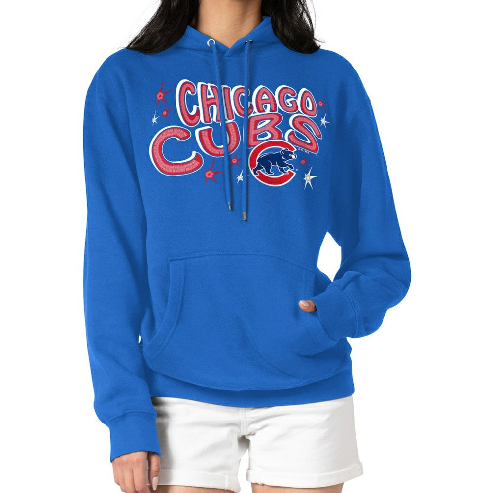 Chicago Cubs Starter Women's Fireworks Fleece Tri-Blend Pullover Hoodie - MLB Hoodies