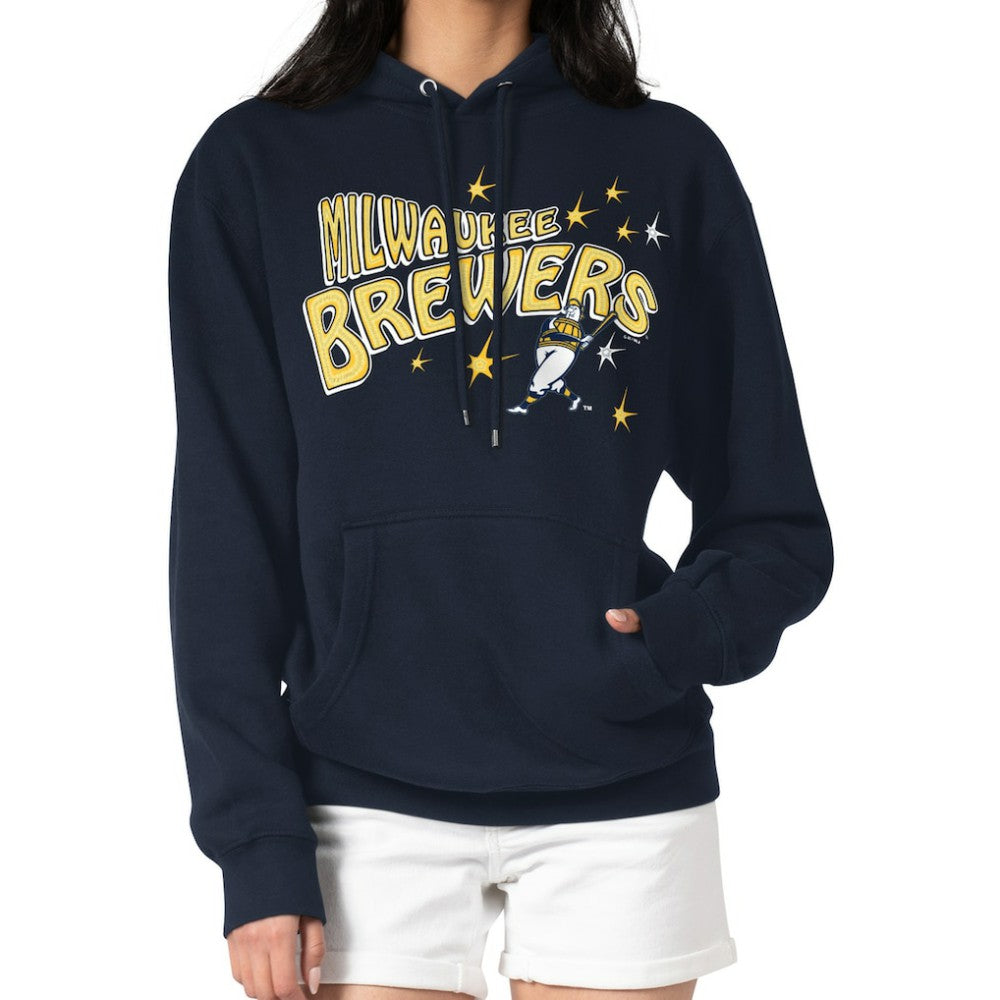 Milwaukee Brewers Starter Women's Fireworks Fleece Tri-Blend Pullover Hoodie - MLB Hoodies