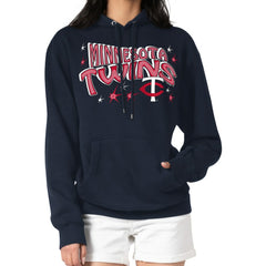 Minnesota Twins Starter Women's Fireworks Fleece Tri-Blend Pullover Hoodie - MLB Hoodies