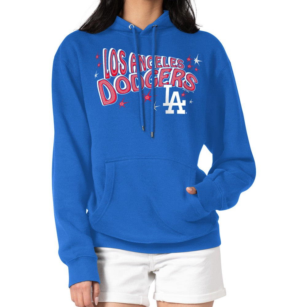 Los Angeles Dodgers Starter Women's Fireworks Fleece Tri-Blend Pullover Hoodie - MLB Hoodies