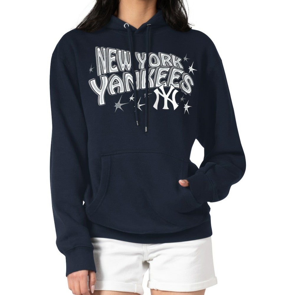 New York Yankees Starter Women's Fireworks Fleece Tri-Blend Pullover Hoodie - MLB Hoodies