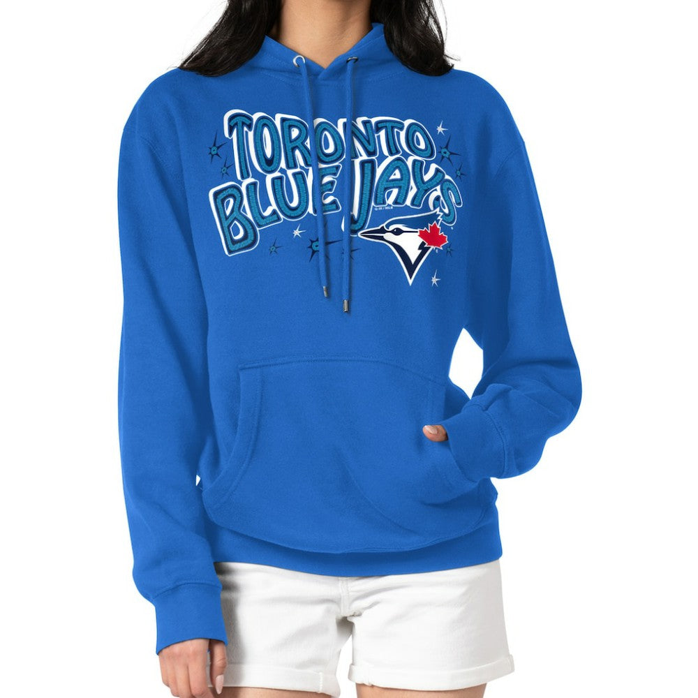 Toronto Blue Jays Starter Women's Fireworks Fleece Tri-Blend Pullover Hoodie - MLB Hoodies