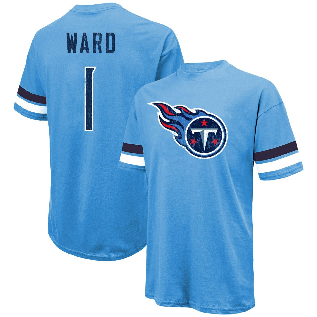 Tennessee Titans Cam Ward  Majestic Threads 2025 NFL Draft First Round Pick Oversized T-Shirt | NFL Discount