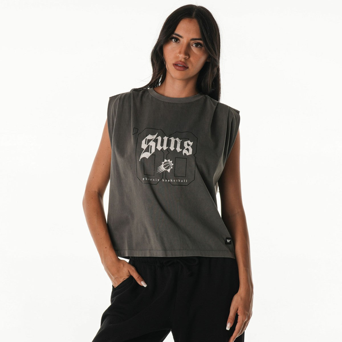 Gray Phoenix Suns The Wild Collective Unisex 2025/26 City Edition Boxy Cropped Darted Tank Top | NBA