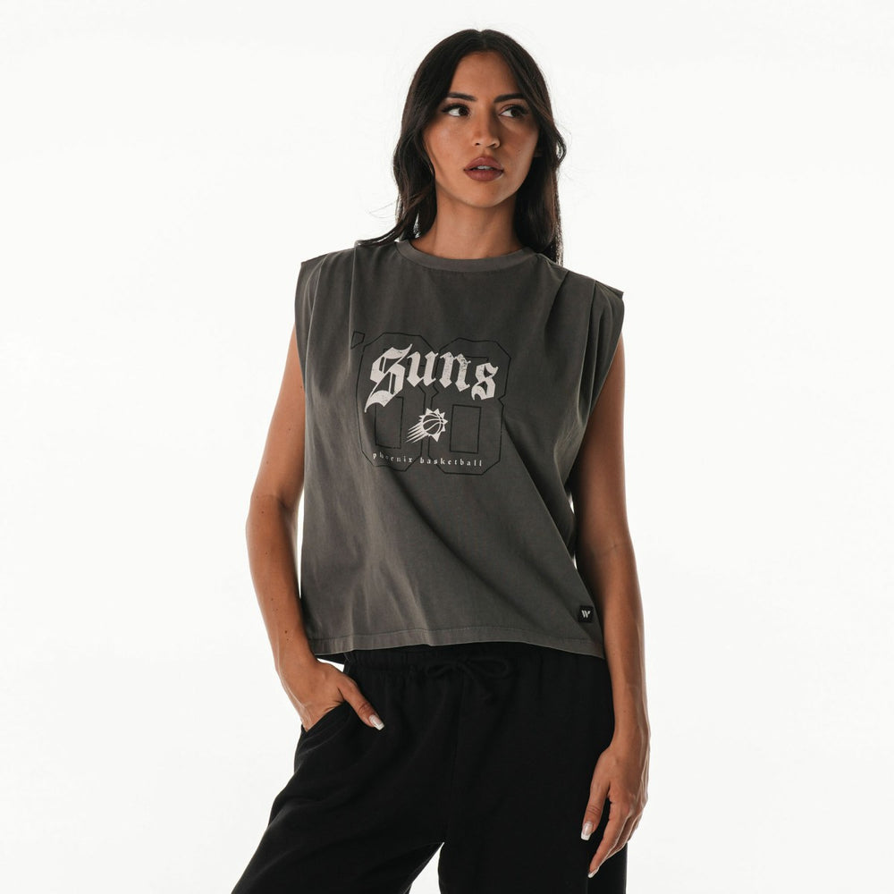 Gray Phoenix Suns The Wild Collective Unisex 2025/26 City Edition Boxy Cropped Darted Tank Top | NBA