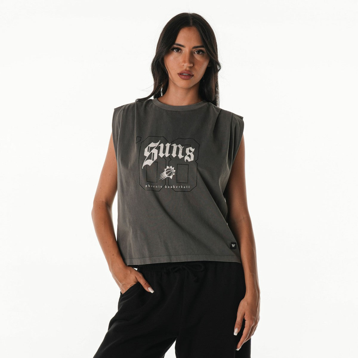 Gray Phoenix Suns The Wild Collective Unisex 2025/26 City Edition Boxy Cropped Darted Tank Top | NBA