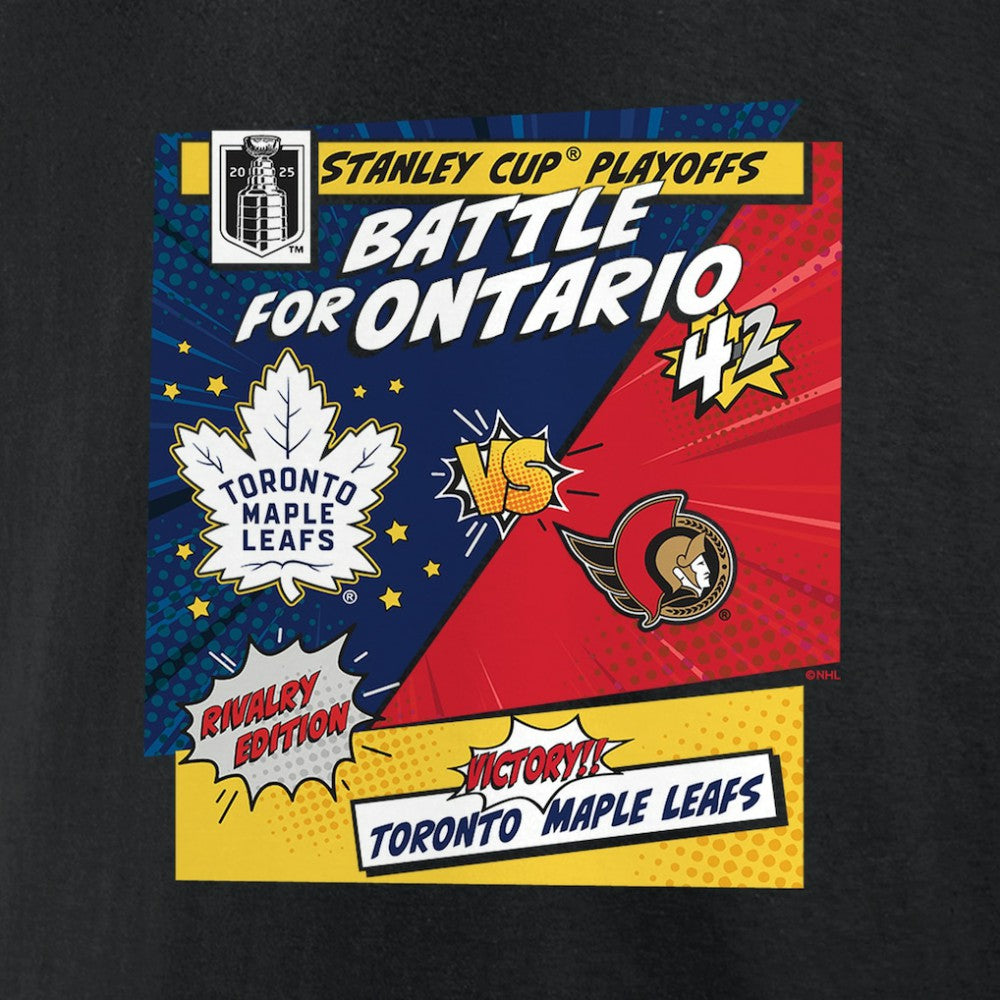 Toronto Maple Leafs vs. Ottawa Senators 2025 Stanley Cup Playoffs Rivalry Comic Pop T-Shirt -  NHL T-shirts