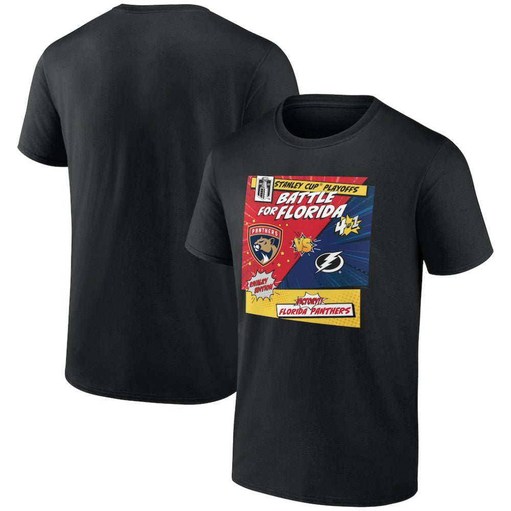 Florida Panthers vs. Tampa Bay Lightning 2025 Stanley Cup Playoffs Rivalry Comic Pop T-Shirt -  NHL T-shirts