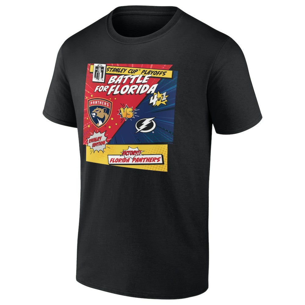 Florida Panthers vs. Tampa Bay Lightning 2025 Stanley Cup Playoffs Rivalry Comic Pop T-Shirt -  NHL T-shirts