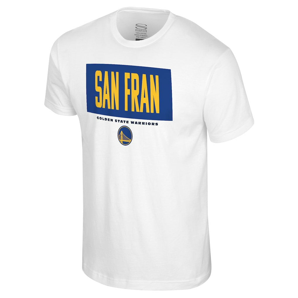 White Golden State Warriors Stadium Essentials Crossbar T-Shirt sale | NBA