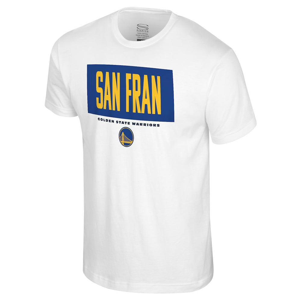 White Golden State Warriors Stadium Essentials Crossbar T-Shirt sale | NBA